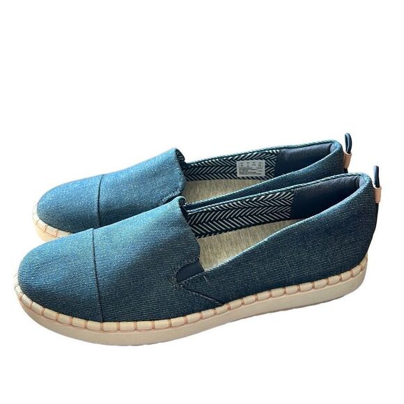 Clarks Step Cali Coast Denim Blue Slip On Loafers Comfort Casual Shoes - Picture 4 of 7